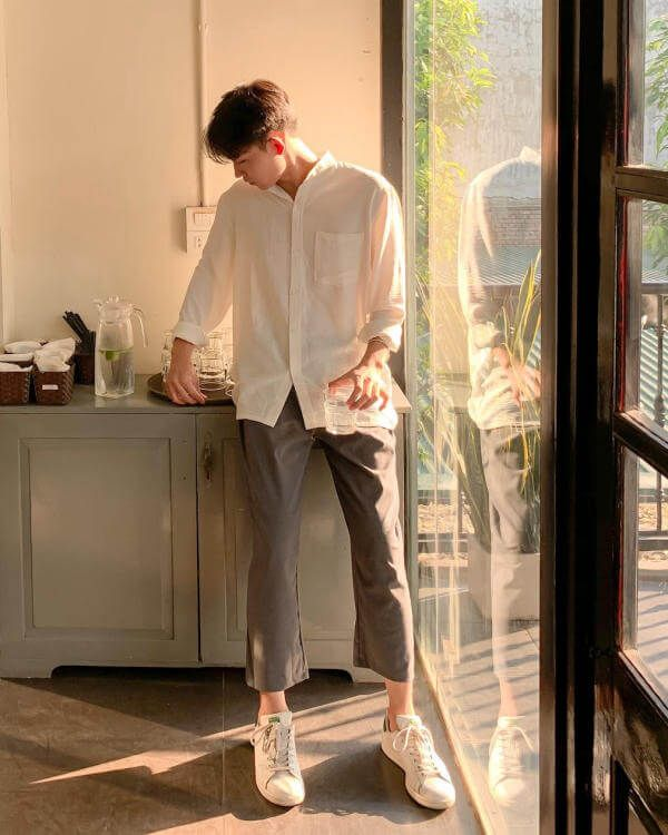 Cách phối đồ với áo sơ mi cho người lùn 1m45